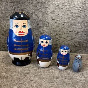 4 Piece Napoleon Bonaparte Hand Painted Nesting Dolls.